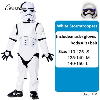 Storm Trooper Darth Vader, Anakin Skywalker Rey Riddere af Ren Børn Cosplay Kostume Party Tøj Kappe og Maske