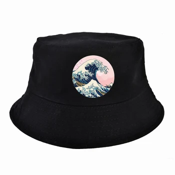Den Store Retro Bølge Japan Animationsfilm bucket hat Harajuku pop fisker hatte Bomuld Mænd Vaporwave Funny Cool Hip Hop panama cap