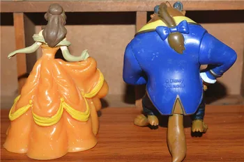 2piece/masse 6-7cm oprindelige par prins og prinsesse figur legetøj prinsesse og udyret subminiature samling legetøj
