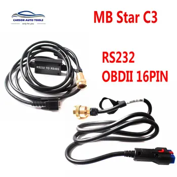 OBDII MB Stjernede C3 RS232 RS485 Kabel til C3 Diagnose Multiplexer Benz MB Stjernede C3 OBD2 16PIN OBD-II 16 Pin-kode tilslut mian test