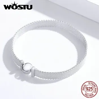 WOSTU 2020 Nyt Design i Ægte 925 Sterling Sølv Platinum Armbånd Passer Oprindelige Design Perler Til Kvinder Mode Smykker BKX110