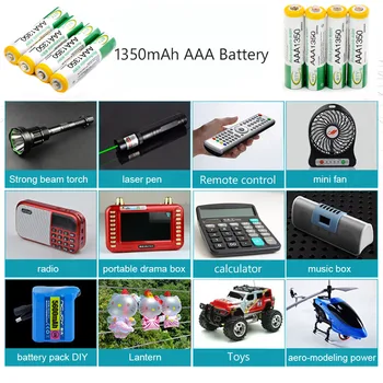 POSTHUMAN Stor Magt AAA Genopladelige batterier 1,2 V AAA-1350mAh Høj Lydstyrke Genopladelige Batterier HR03/AM4/LR3 Ni-MH Cell