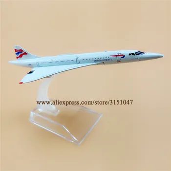 15,5 cm Metal Legering Fly Model Air, British Airways Costa Concordia G-BOAC Airlines Fly Model w Stå Fly Gave