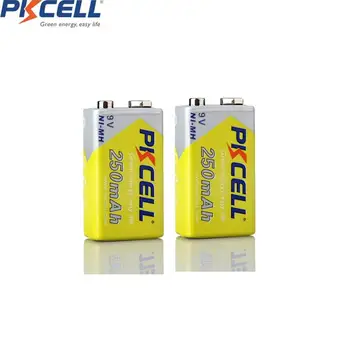 6PC/masse PKCELL Ni-MH 9V v 250mah 6LR61 E22 MN1604 522 6f22 MN1604 Genopladeligt Batteri til elektronisk termometer