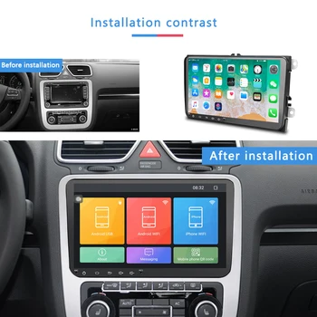 Podofo 2 Din Android Bil radio 2DIN Car Multimedia-Afspiller, GPS 2din autoradio Til Volkswagen VW Skoda Seat Octavia touran passat