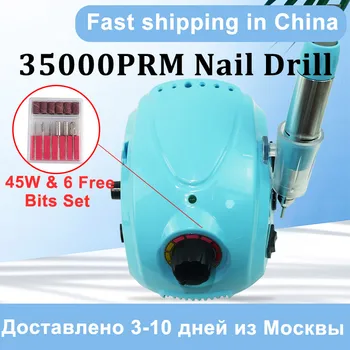 45W Elektrisk Negle Bore Maskine 35000RPM Pro Manicure Kuttere Apparater til Manicure-Pedicure Nail File Værktøjer Manicure Router
