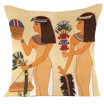 Udenrigshandel nye Egyptiske Farao linned udskrivning hjem pudebetræk retro sofa pude dække bil kontorstol lænde pudebetræk