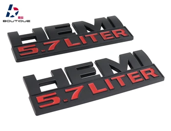 2 stk Sort 5.7 Liters HEMI for RAM 1500 2500 3500 Fender Logo Badge Mærkat