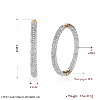 Nyt design berømt luksus mærke micro bane AAA zircon hoop øreringe til kvinder,af høj kvalitet, mode fest/bryllup smykker