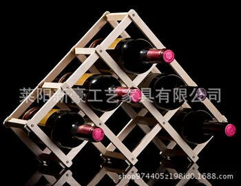 Massivt træ rødvin hylde løs træ vin hylde kreativ foldning træ vin hylde dekoration multi flaske folde rødvin hylde
