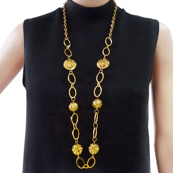 2020 Lang Kæde Afrikanske Guld Smykker, Vintage Mønt Halskæde Til Kvinder Mode Lange Halskæder Boheme Jewerly Gave
