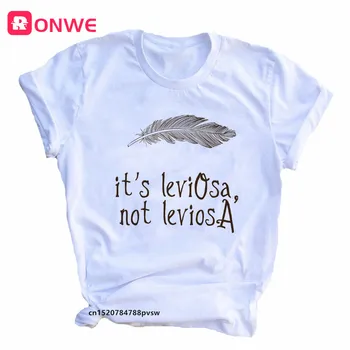 Det er Leviosa Ikke LeviosA Kvinder Print-Hvid Sjove T-shirt Pige 90'ERNE Harajuku Tops Tees Kvindelige Sommer Tøj,Drop Skib
