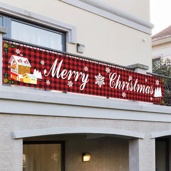Jul Streamer Hængende Baggrund Ornament Polyester Dekorative Banner Jul Noel Godt Nytår 2021