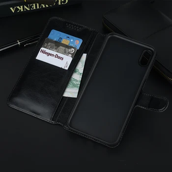 Flip Phone Case for Leagoo S8 M9 Pro T8S S9 Z7 T5C Kiicaa Power-Mix Cover Tegnebog Hylster Kicksand Tilfælde Sort