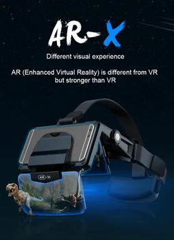 AR-X 3D VR Briller Hjelm Virtual Reality VR Briller Headset Touch Til din Smartphone-Pap Casque Smart Phone Android 3 D Linse