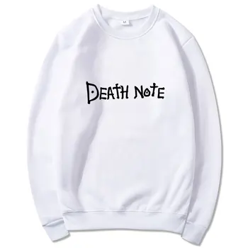 Death Note Brev Trykt Hættetrøjer Harajuku Hip Hop Streetwear Mænd Kvinder Animationsfilm Hætte Sweatshirt Rund hals Pullover Hoodie Toppe