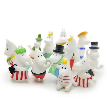 12 stk pvc flodhest Moomin nicknack Miniature for anlægsgartneri tal, boligindretning, Kreative legetøj gave til børn