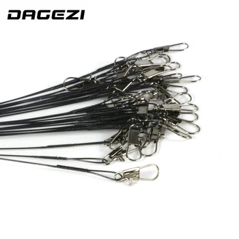 DAGEZI 30STK/masse fiskesnøre Stål Wire Leder fiskegrej max fiskeredskaber tilbehør Stik kobber swivel