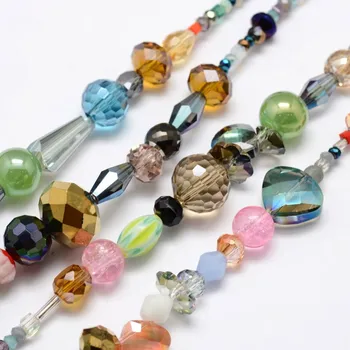 20 Strand Farverige Galvaniserede Glas Perle Tråde Blandet Form For smykker at gøre DIY Armbånd Halskæde Indretning om 15.74 tommer