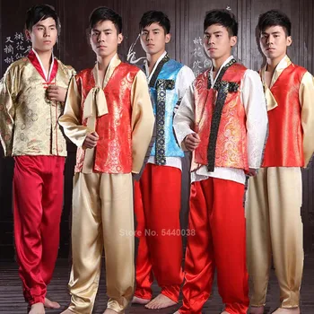 Traditionel koreansk Stil Hanbok Kostumer til Mænd Voksen Vintage optræden, Dans Asiatiske Kjole Broderet Tøj