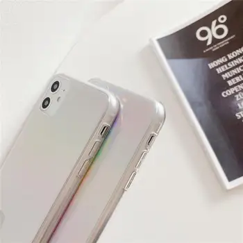 Blank Glitter Gradient Bling Laser Skinner Aurora Phone Case for iPhone 12 11 Pro XS Antal XR-X 8 7 6 Plus SE2020 Tyndt bagcover