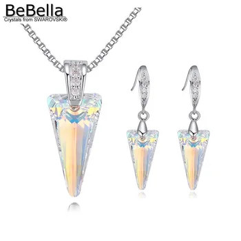 BeBella spike halskæde sæt øreringe med Krystaller fra Swarovski for kvinder, piger, mode smykker fødselsdag gave