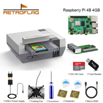 RETROFLAG NESPi 4 TILFÆLDE Raspberry Pi 4 Tilfældet med SSD TILFÆLDE, Ventilator, HDMI Adaptor & Heatsinks til Raspberry Pi 4 Model B