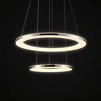 Moderne Cirkel FØRTE Vedhæng Lys soveværelse Inventar Til Stue Spisestue Restaurant Deco-Ringe Hængende Lampe Med Fjernbetjening Lustre