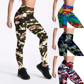 2021 Nye Kvinder ' s Camouflage Print med Høj Talje, Stretch Strethcy Trænings-og Leggings Yoga Bukser i Høj Kvalitet