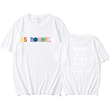Nye Mode, Hip Hop T-Shirt Mænd Kvinder Travis Scotts ASTROWORLD Harajuku T-Shirts ville ØNSKE, DU VAR HER Brev Print t-Shirts Toppe