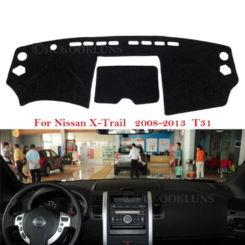 Dashboard Dækker Beskyttende pude til Nissan X-Trail T31 2008~2013 Tilbehør til Bilen Dash Board Parasol Tæppe X-Trail XTrail 2012