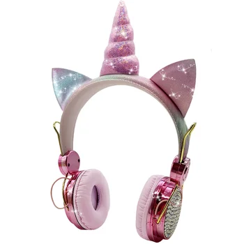 Søde Enhjørninger Børn Hovedtelefon Musik Stereo Bluetooth 5.0 Øretelefon til Mystiker Phone Music Stereo Headset Piger Døtre Gave