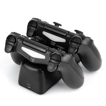 Hurtig Opladning PS4 Dock Dobbelt-Controllere Oplader Opladning Station Gamepad-Stativ Holder Base for SONY PlayStation 4 PS4/Pro/Slank