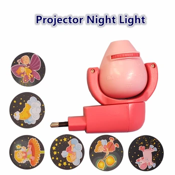 Star Månen Dyr LED Projektor Projektor 6 Billeder Sensor EU Stik Nat Lampe Til Børn Børn Baby Soveværelse Dekoration