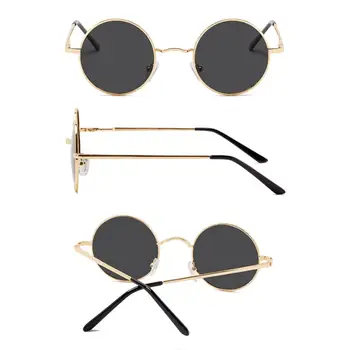 Brand Designer Polariseret Runde Solbriller Klassiske Små Vintage Retro Briller Kvinder Metal Briller