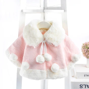 Fashion Baby Pige Spædbarn Barn Kids Vinter Velvet Vinter Sjal Pak Casual lækker Frakke Outwear 6-24M Tøj Gave