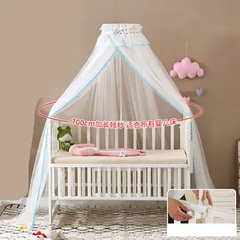 Justerbar Baby Barn Krybbe Myggenet med Beslag Prinsesse Moderne Stil Telt Net til Børn, Bed decoracion habitacion B