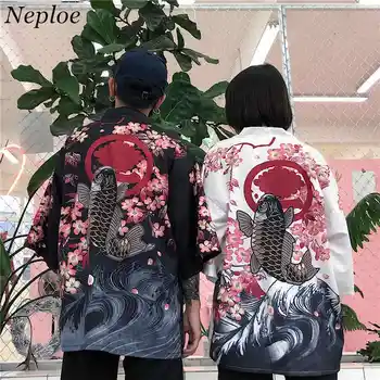 Neploe Kvinder Harajuku Cardigan Japansk Kimono Sommeren Digital Trykt Løs Skjorte Toppe Casual Kvinde, Mand, Kimono Frakke 36192