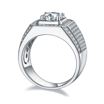 OEVAS Real 2 Karat D Farve Moissanite Mænd Ringen 925 Sterling Sprudlende Fuld High Carbon Diamant Bryllup Part Fine Smykker