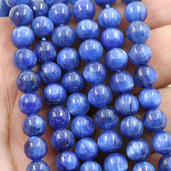 Naturlige 6mm 8mm 10mm Cyanite Perler i Høj Kvalitet, Blå Kyanite Runde Løs Sten og Tilbehør Til smykkefremstilling-Armbånd Halskæde