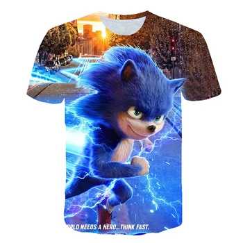 Den Nye 3D-Baby Børn Sonic the Hedgehog t-shirt Børn Drenge Tegneserie T-Shirt med O-Hals Tøj 2020 Sommer Mode Afslappet Toppe