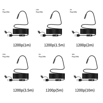 1M-10M 8mm inspektionskamera 3i1 HD 1080P Fleksible USB Endoskop Vandtæt 8LEDs Inspektion Endoskop Kamera for Android Loptop