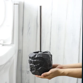 Vintage sten Form Toilet Toilet Børste Børste Kreative Indehaveren Angive Rengøring Af keramik Badeværelse Indretning Tilbehør