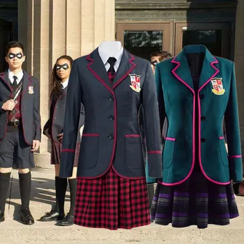 Voksen The Umbrella Academy Cosplay Kostumer Kvinder Cos Tøj-Skoleuniform