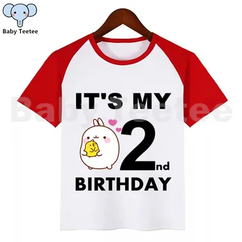 Børn Molang og Piupiu Sød Kanin Fødselsdag, Tøj Piger Fødselsdag T-shirt Piger Drenge Fødselsdagsgave Børn Drenge t-shirts