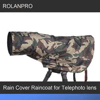 ROLANPRO regnslag Regnjakke for Teleobjektiv regnslag/Linse Regnjakke Army Grøn Camo Kanoner Tøj L M S XS XXS