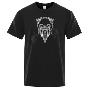 Odin Vikingerne T-Shirt Mænd Viking legende Mænds Bomuld t-Shirts Kort Ærme Retro Voksen T-Shirt 2020 Summer Print Toppe Hip Hop T-Shirt
