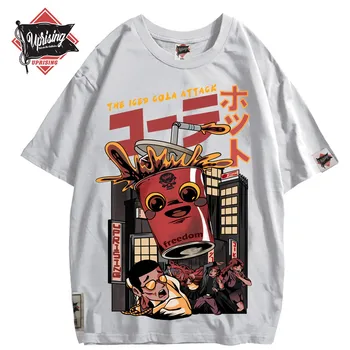Japansk Harajuku Tegnefilm Cola Dæmonisering Mænd Hip Hop T-Shirt Monster T-Shirt Streetwear Sommer Toppe, T-Shirts Bomuld Tshirt HipHop