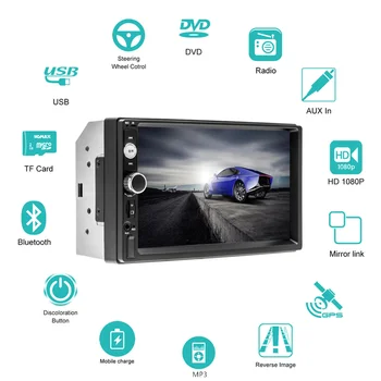 Universal Intelligent Centrale System Bil Radio Android 2 Din FM-Modtager Touch Skærm, Bluetooth GPS-Multimedia-Afspiller, AUX -, USB, TF