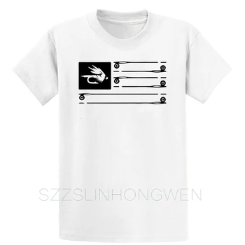 Fluefiskeri Flag Tee T-Shirt med Cool Euro Størrelse Over Størrelsen S-5XL Bomuld Streetwear Humor Udskrivning Sommeren Crazy Shirt